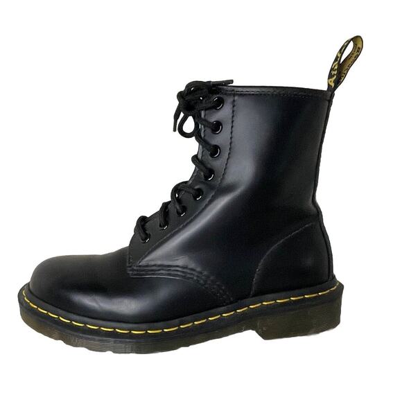 Dr. Martens 1460 8-Eye Lace Up Black Smooth Leather Boots Women US 6 | UK 4 - Picture 3 of 16